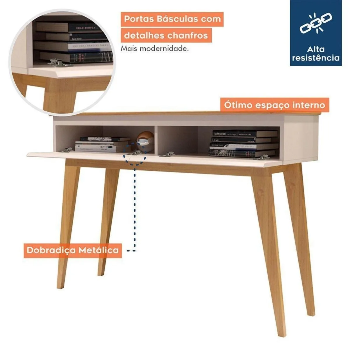 Aparador 2 Portas Belíssima Off White/Cinamomo Valdemóveis