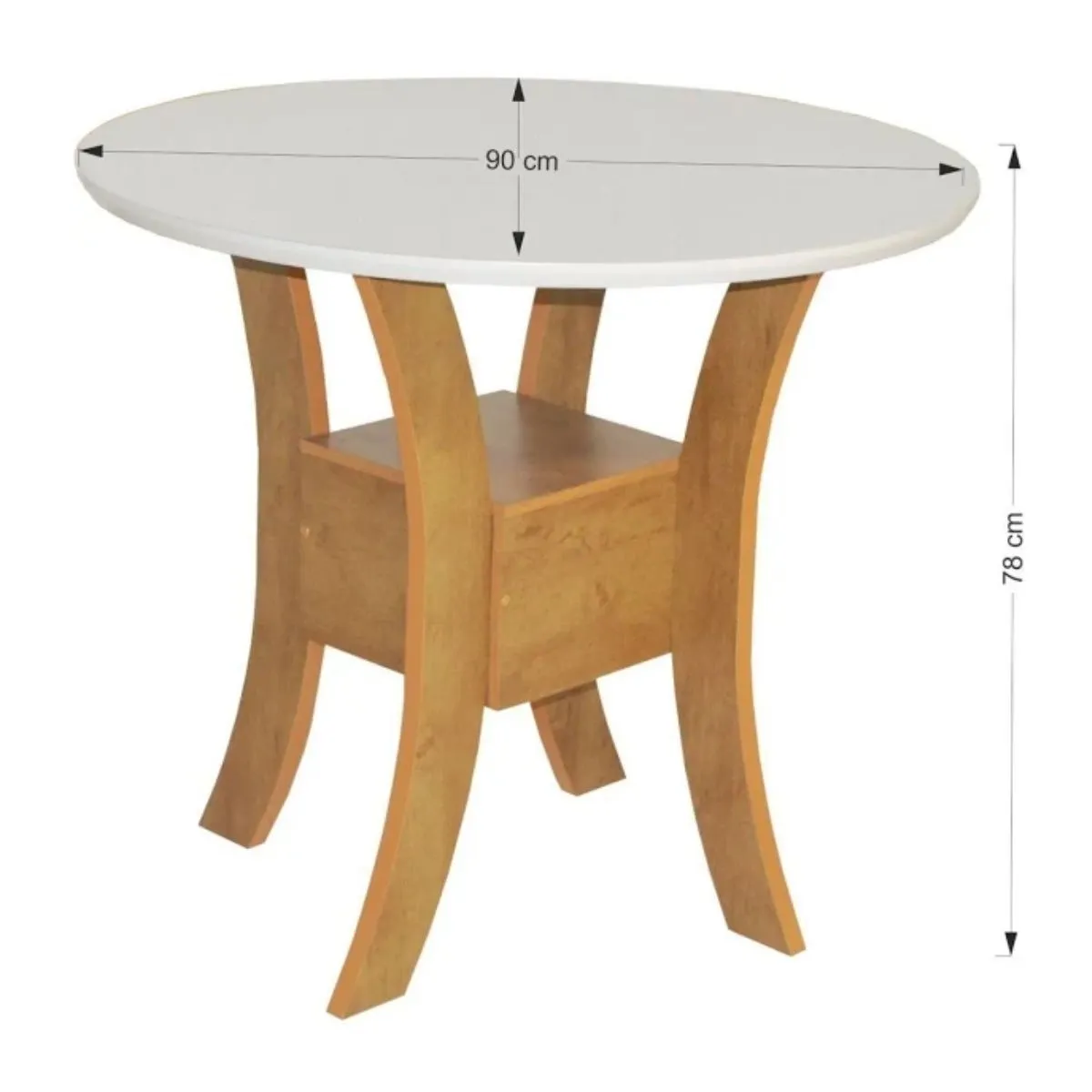 Conjunto Mesa Redonda Ayla Com 4 Cadeiras Nobre Asgard Bege Freijo Off White