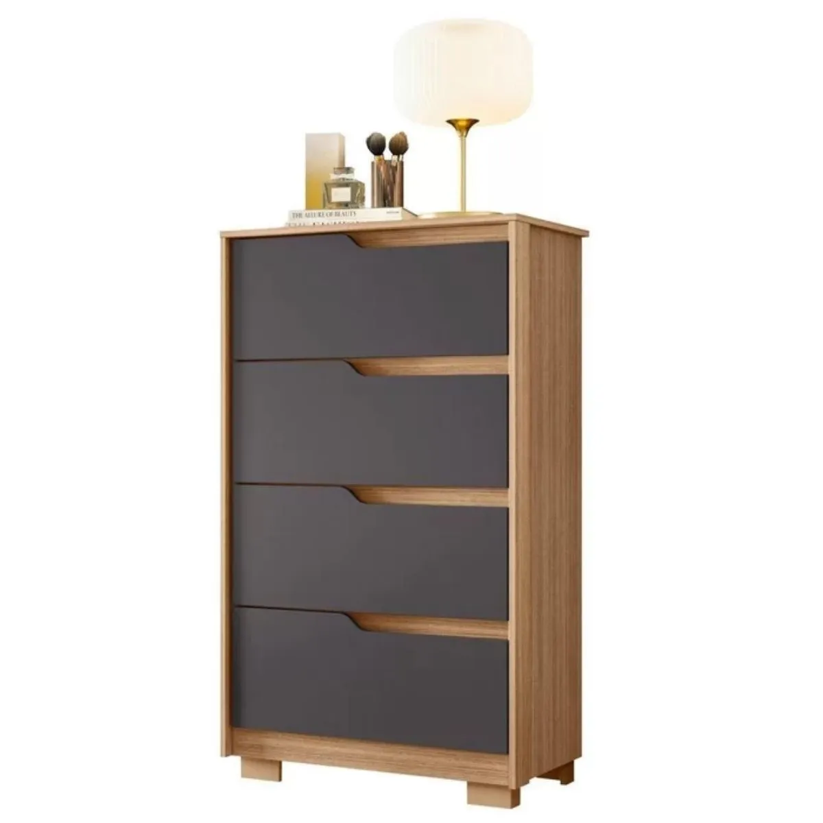 Cômoda Sole 4 Gavetas com Vistas Flex Nature/Titanium - Albatroz