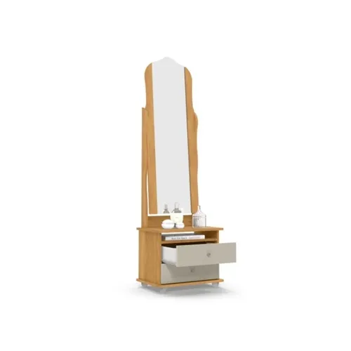 Toucador 2 Gavetas com Espelho Magic New Cinamomo/Off White Patrimar