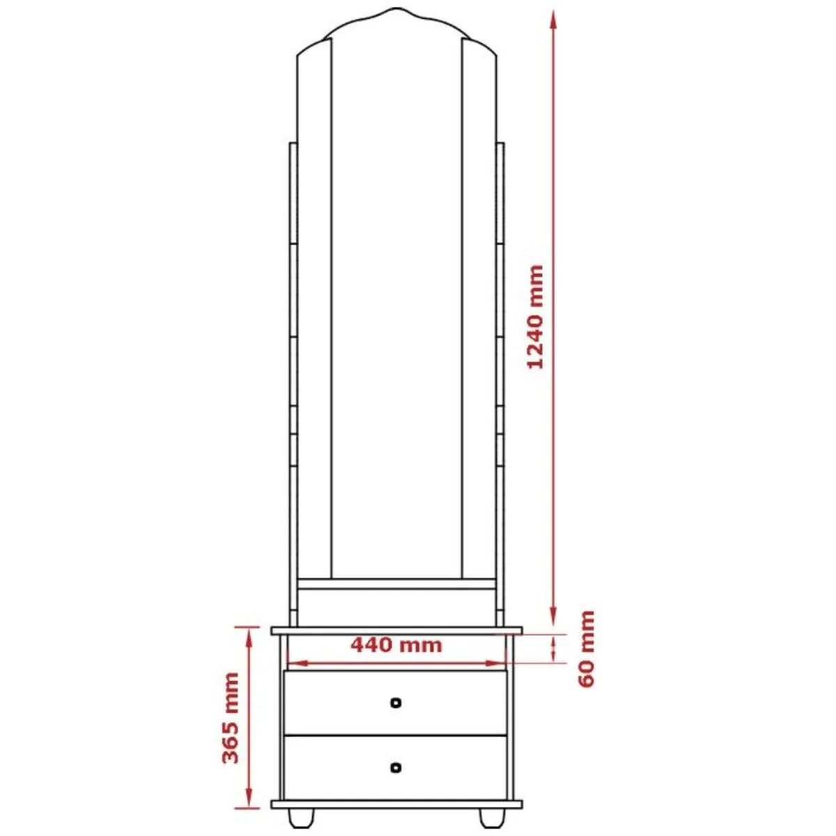 Toucador 2 Gavetas com Espelho Magic New Cinamomo/Off White Patrimar