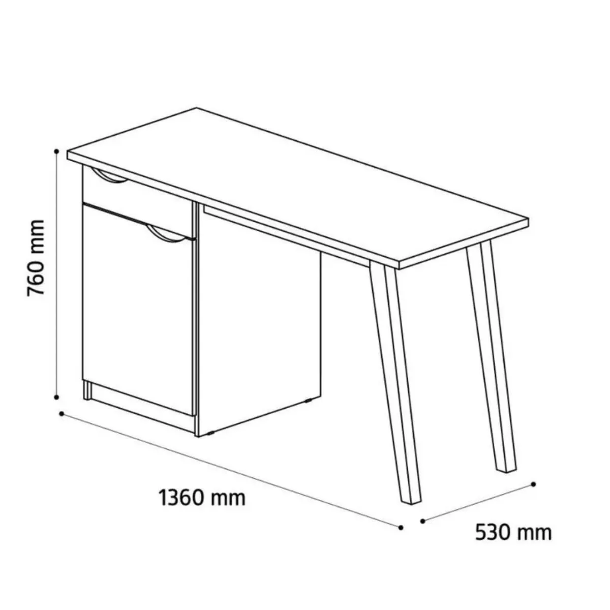 Escrivaninha Prism Retrô Branco Acetinado/Cumaru