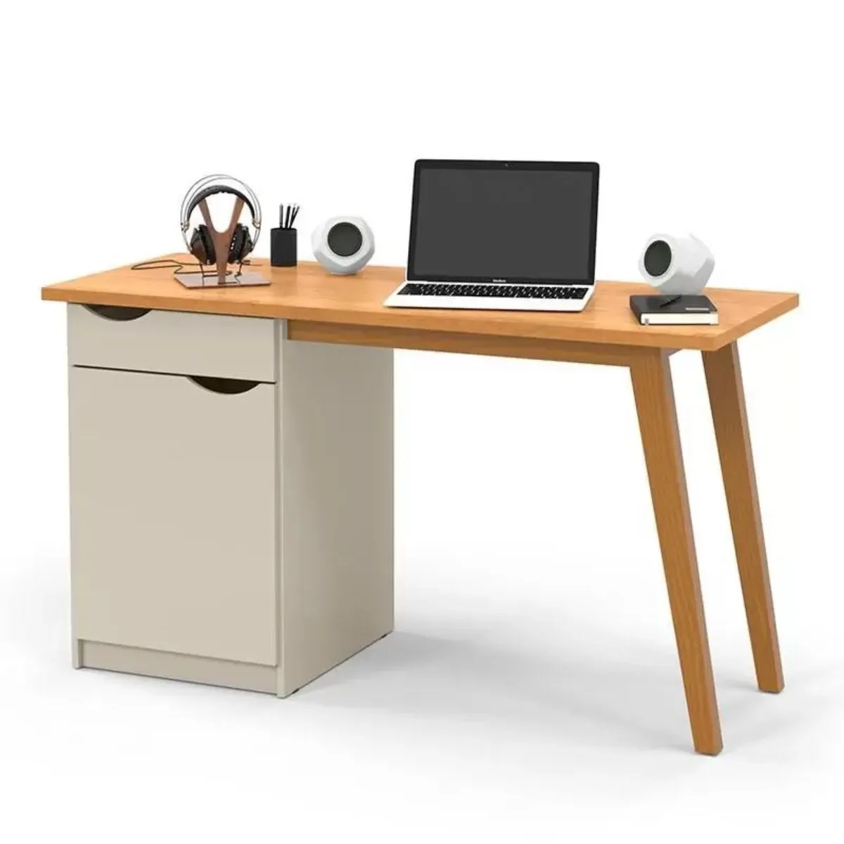 Escrivaninha Prism Retrô Off White/Cinamomo