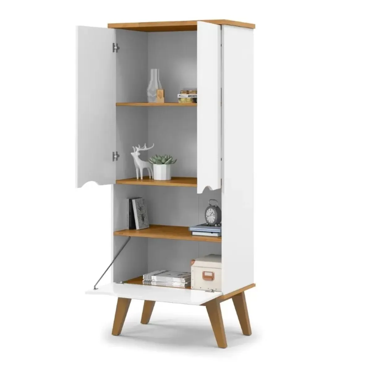 Armário Multiuso Prism Branco Acetinado/Cinamomo Patrimar