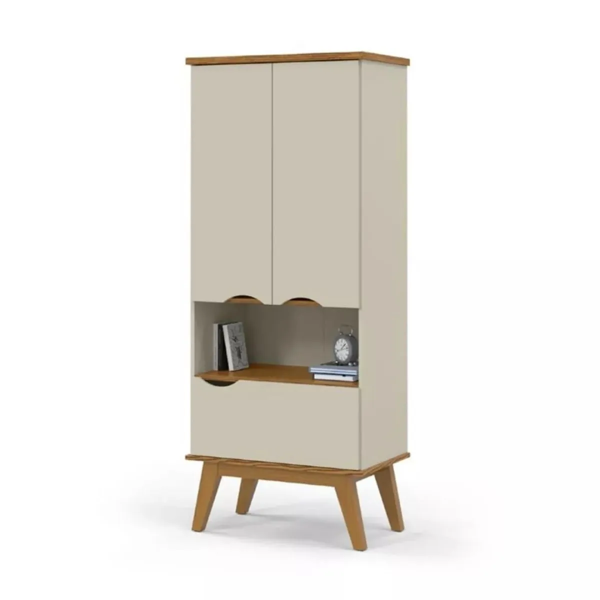 Armário Multiuso Prism Off White/Cumaru Patrimar