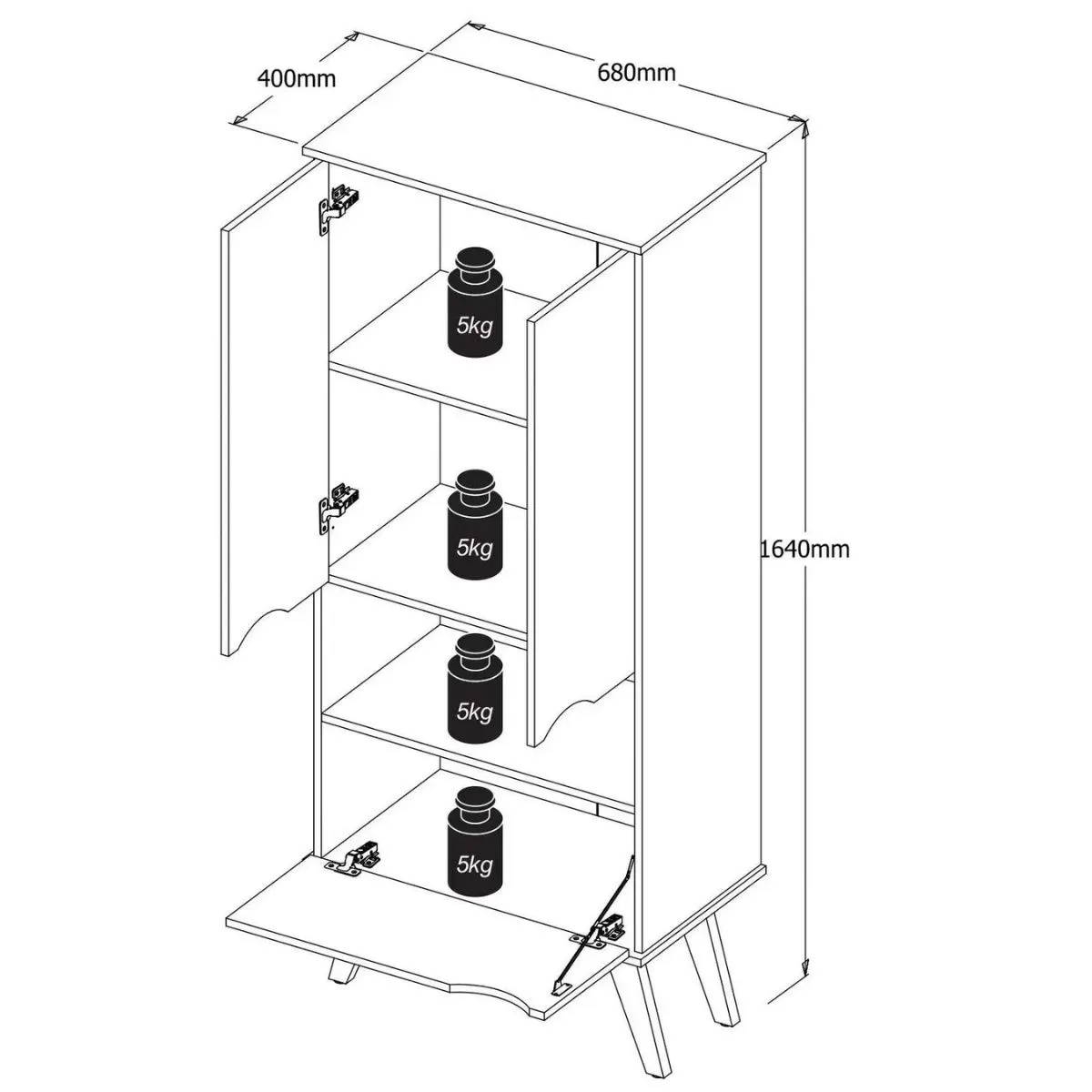 Armário Multiuso Prism Off White/Cumaru Patrimar