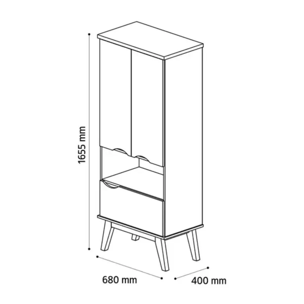 Armário Multiuso Prism Off White/Cinamomo Patrimar
