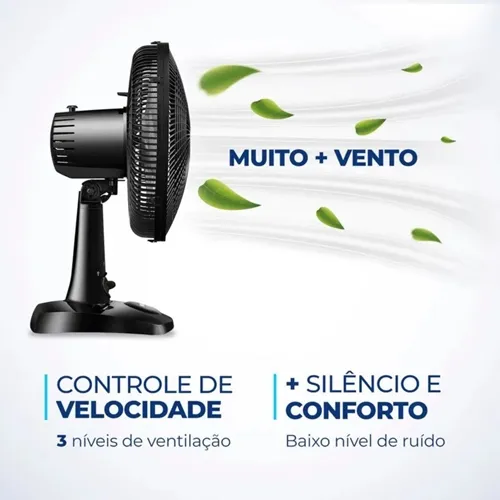 Ventilador de Mesa Super Power VSP-30-B 30cm Mondial 6 Pás 3 Velocidades Preto