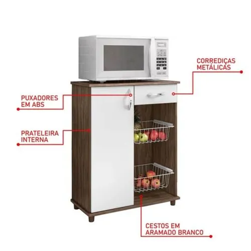 Fruteira Belize New Referência 224 New Nogal Trend/Branco - Notável