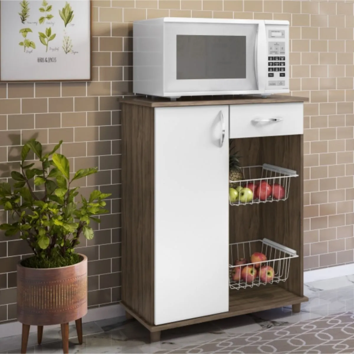 Fruteira Belize New Referência 224 New Nogal Trend/Branco - Notável