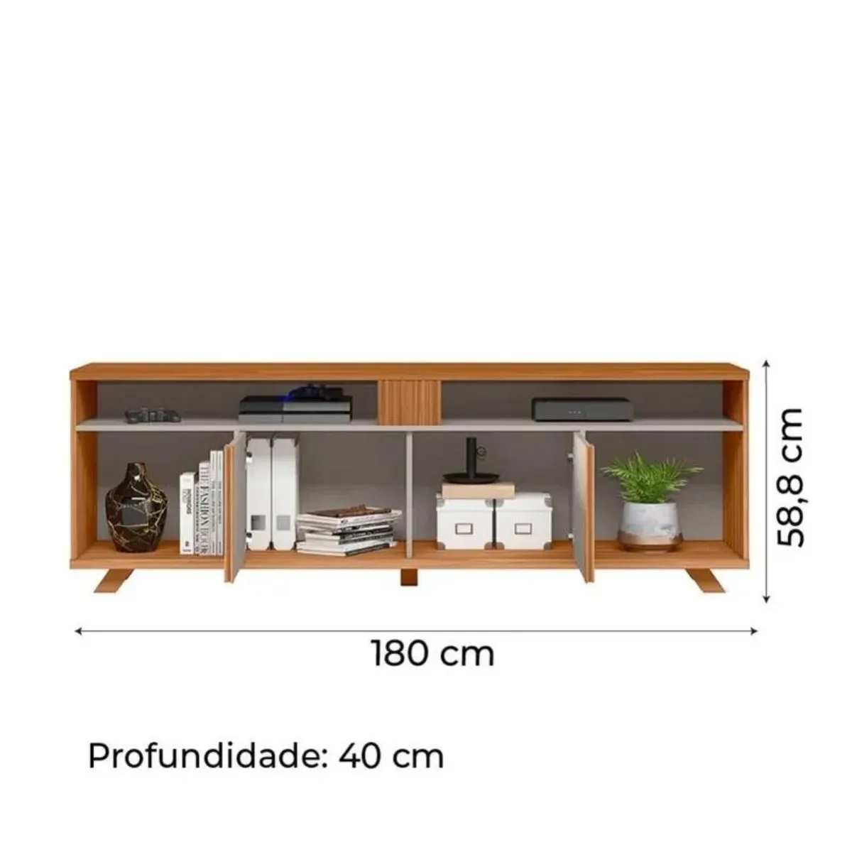 Rack Bancada NT 1290 1,80cm Para TV Até 60 Polegadas Freijó Trend/Off White