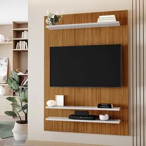 Painel Suspenso NT 1195 para TV Até 50 Polegadas 3 Prateleiras Freijó Trend/Off White