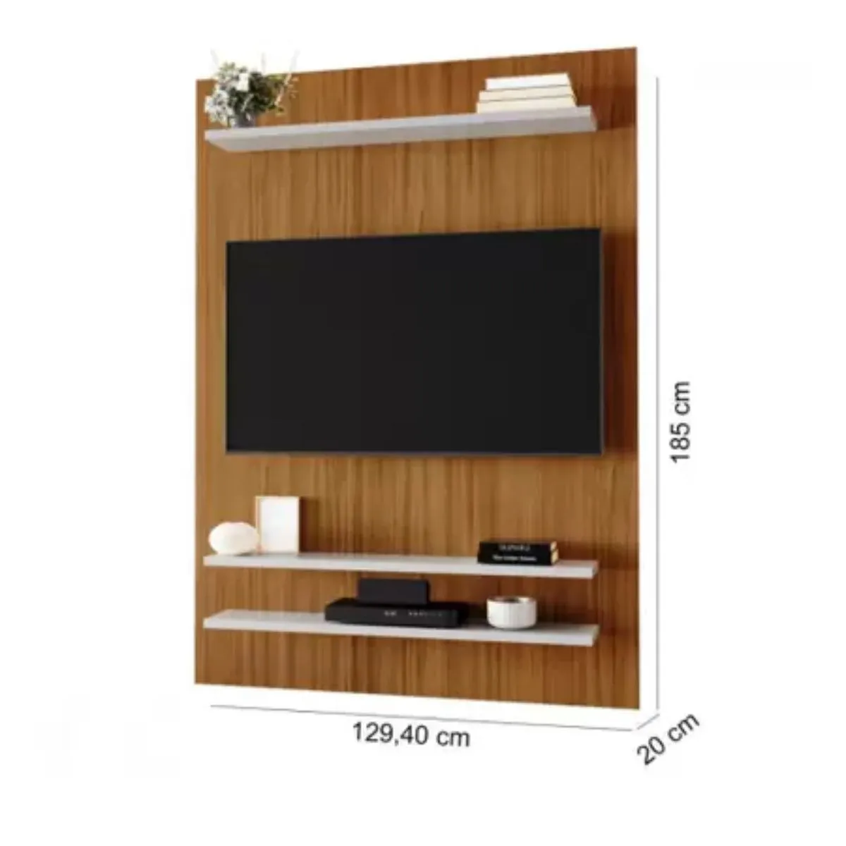 Painel Suspenso NT 1195 para TV Até 50 Polegadas 3 Prateleiras Freijó Trend/Off White