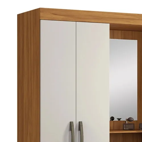 Guarda-Roupa Casal Capelinha NT 5015 Com Espelho Freijó Trend/Off White - Notável