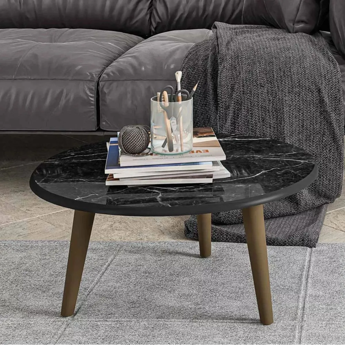 Mesa de Centro Brilhante Nero