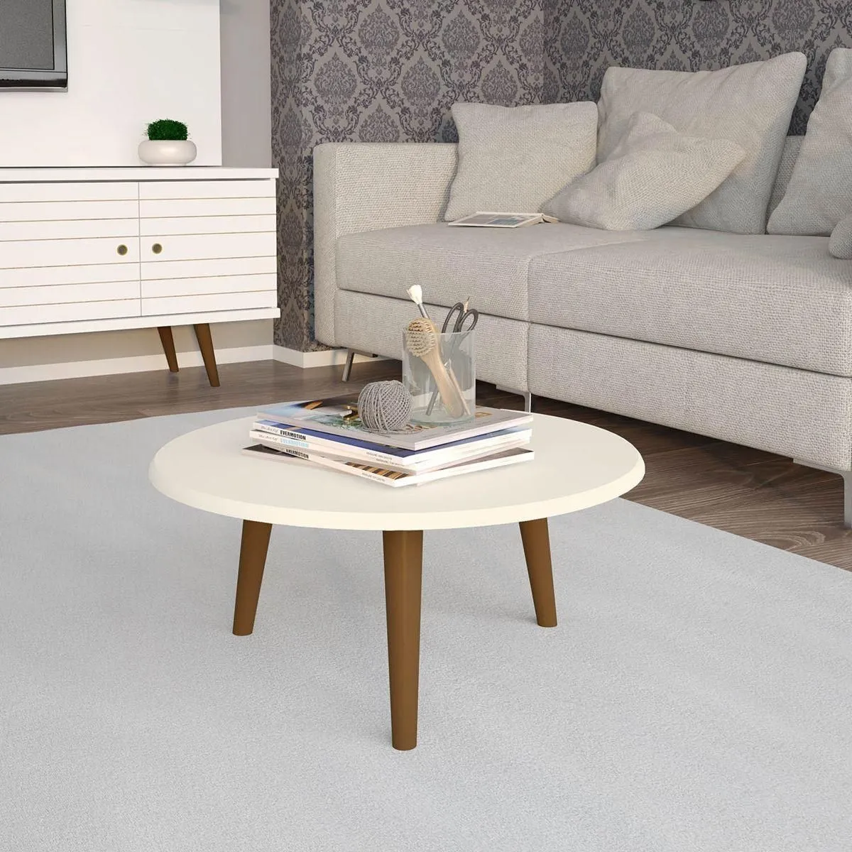 Mesa de Centro Brilhante Off White