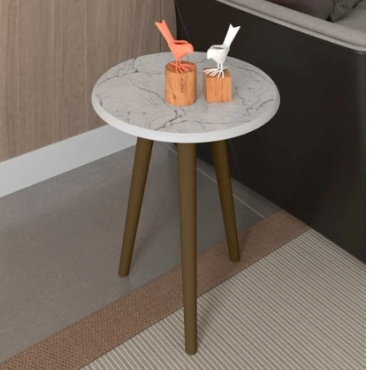 Mesa Lateral Brilhante Carrara