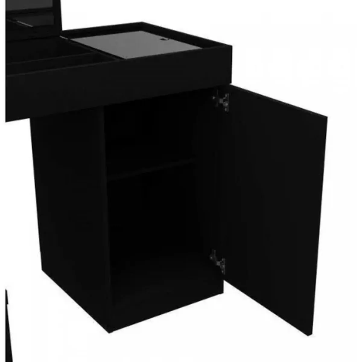 Penteadeira Escrivaninha de Canto Com Espelho Star Preto Fosco - Mobler