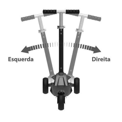 Patinete Skatenet Max Grafite com Freio e 3 Rodas Bandeirante