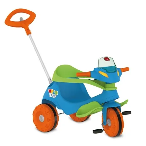 Triciclo Infantil Velobaby Passeio Pedal Azul Bandeirante