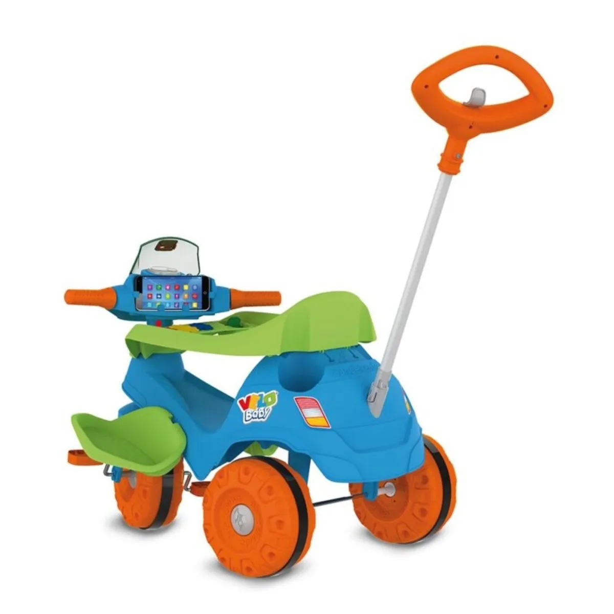 Triciclo Infantil Velobaby Passeio Pedal Azul Bandeirante