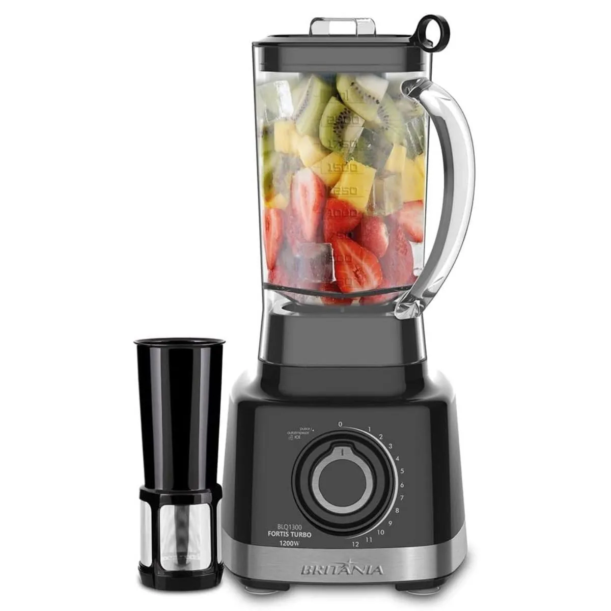 Liquidificador Britânia BLQ1300P Pro Maxx 6 Turbo 1200W 3L 12 Velocidades 220V Chumbo