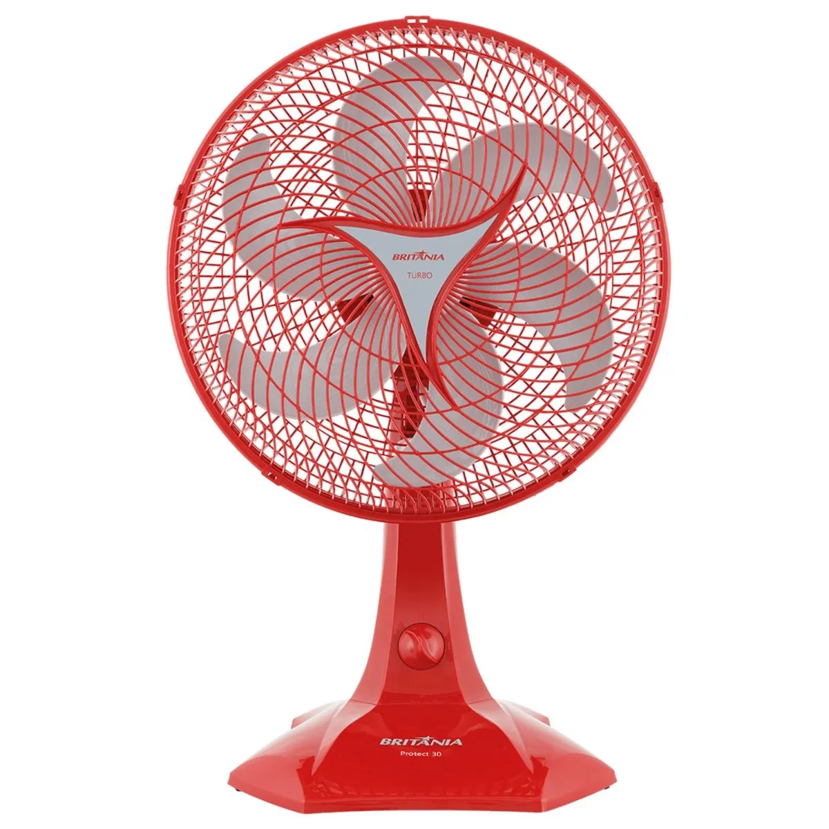Ventilador de Mesa Protect Six 30CM Britânia Vermelho 3 velocidades 6 pás 55W 220v