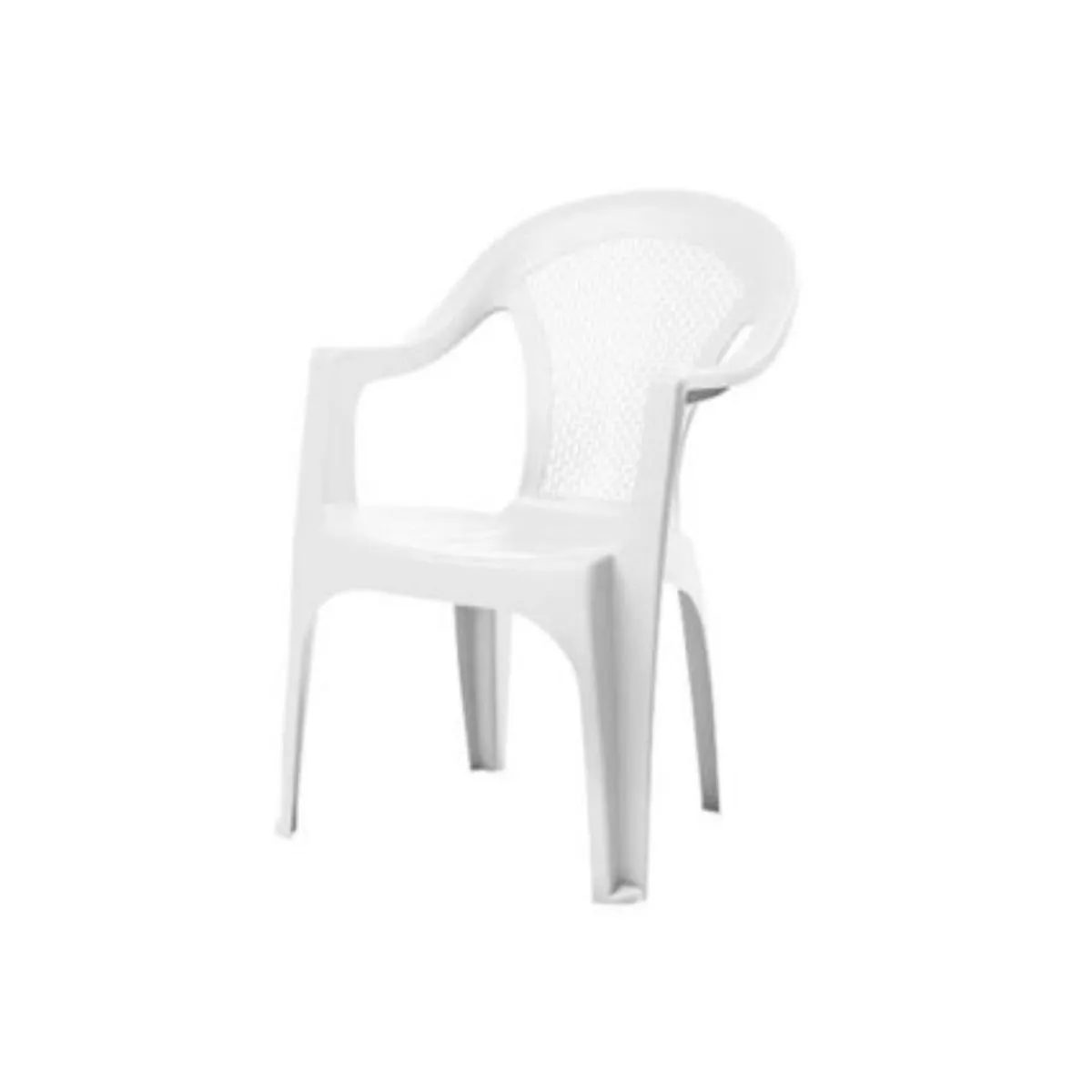 Cadeira Plástica Palma Branca Com Braços