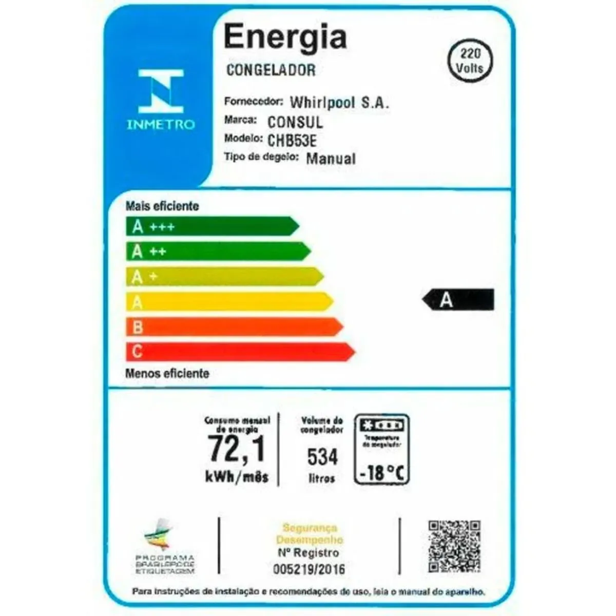 Freezer Horizontal 2 Portas 534 Litros Consul Branco CHB53E