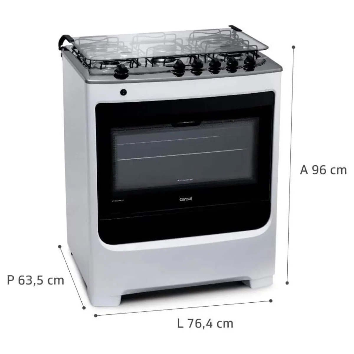 Fogão 5 Bocas Consul Branco Bivolt CFS5NA