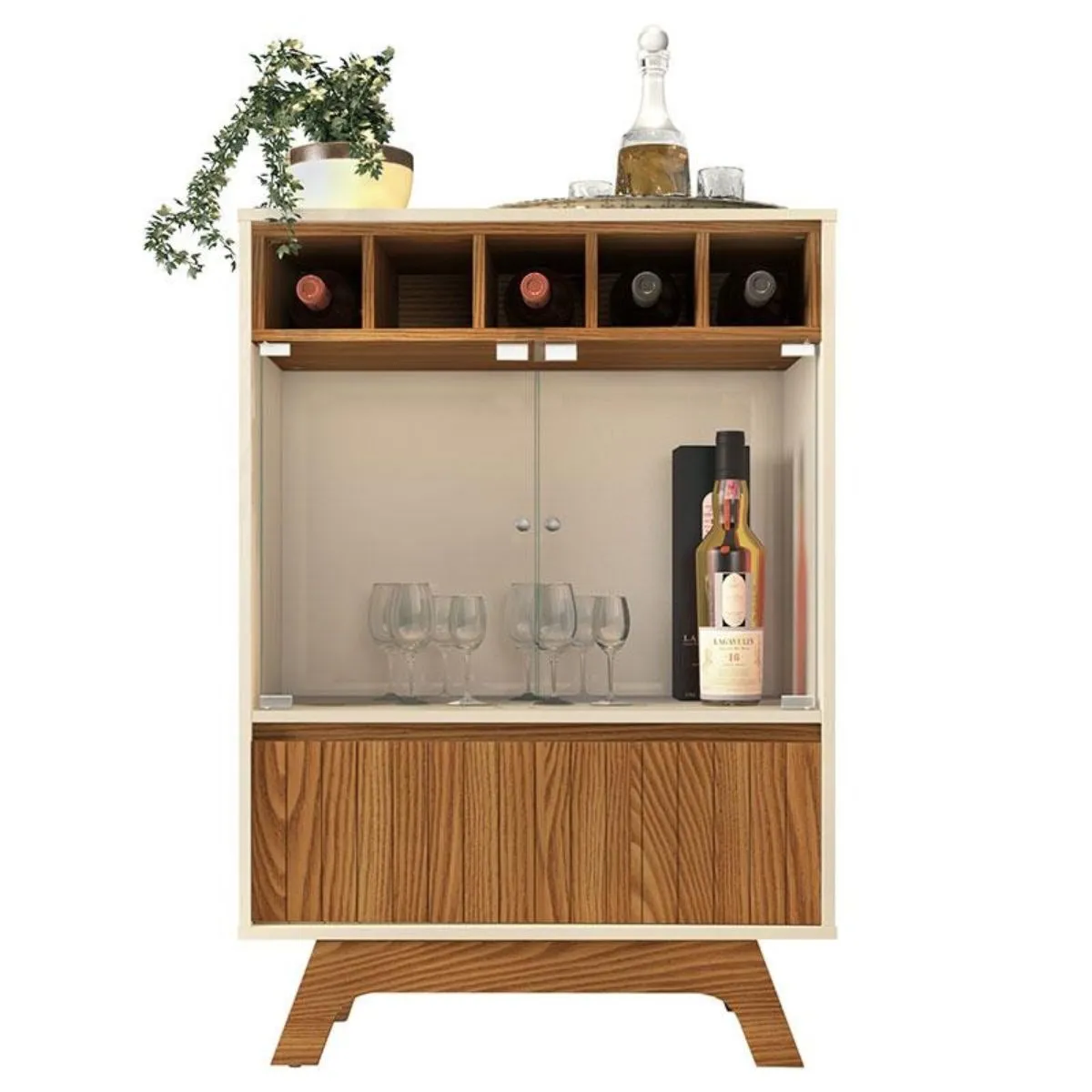 Cristaleira Tulipa Carvalho Nobre/Off White