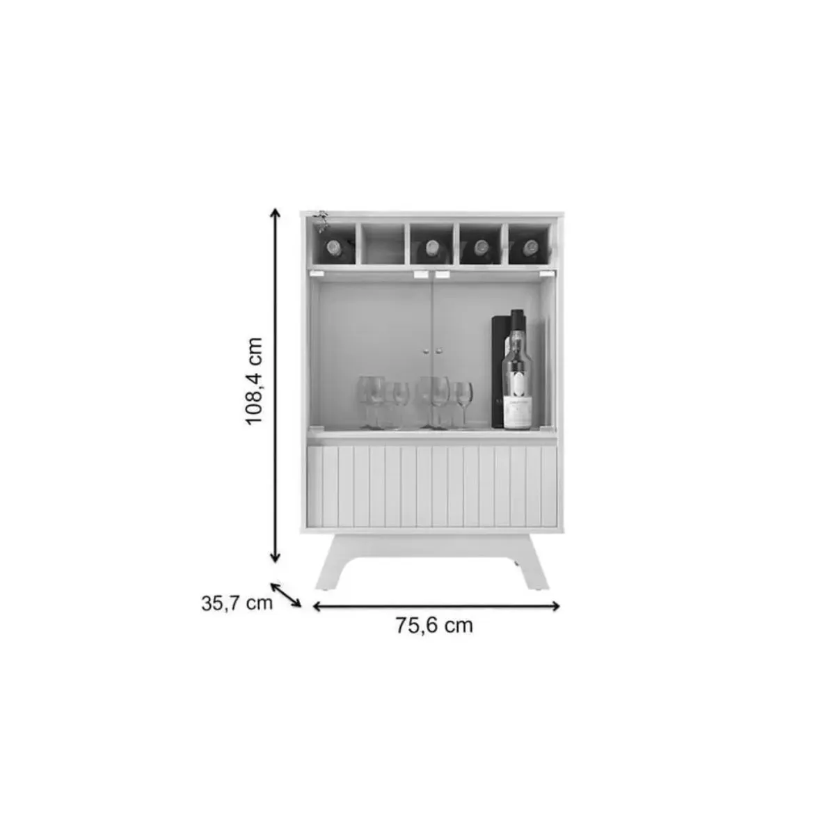 Cristaleira Tulipa Carvalho Nobre/Off White
