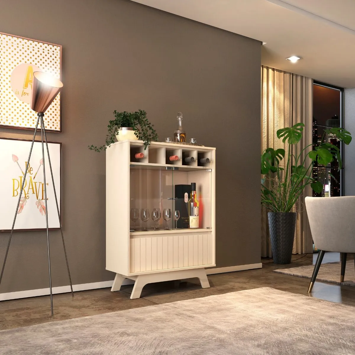 Cristaleira Tulipa Off White/Off White