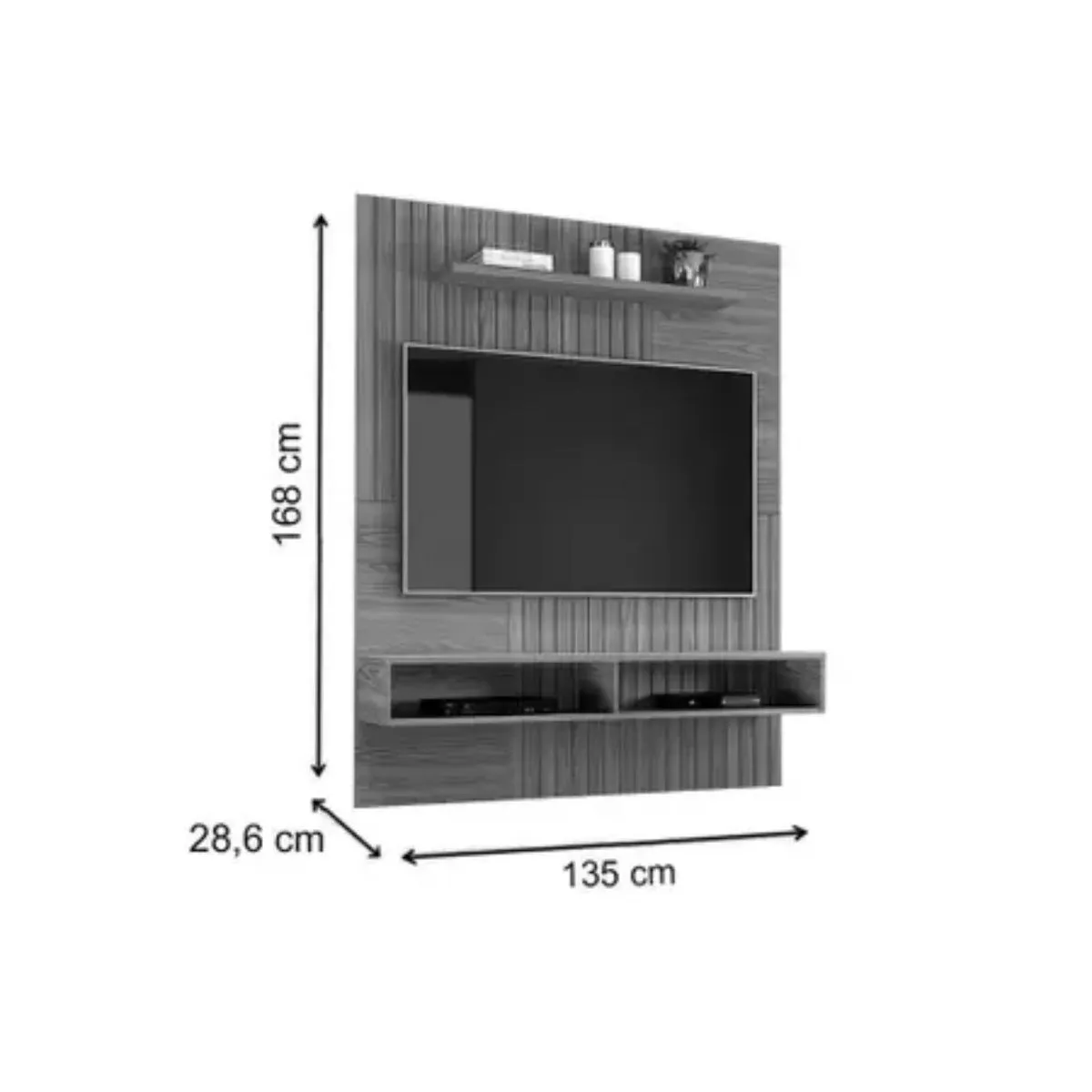 Painel Braga Para TV Até 55 Polegadas Carvalho Nobre/Off White