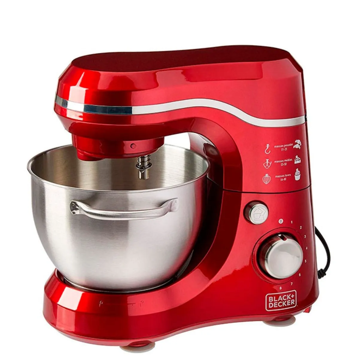 Batedeira Planetária com pedestal Black & Decker 400w Vermelha 220v