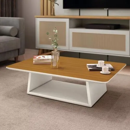 Mesa de Centro Holambra Off White/Cedro 17658