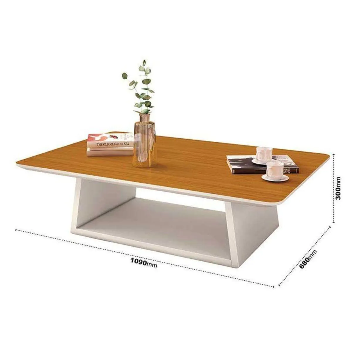 Mesa de Centro Holambra Off White/Cedro 17658