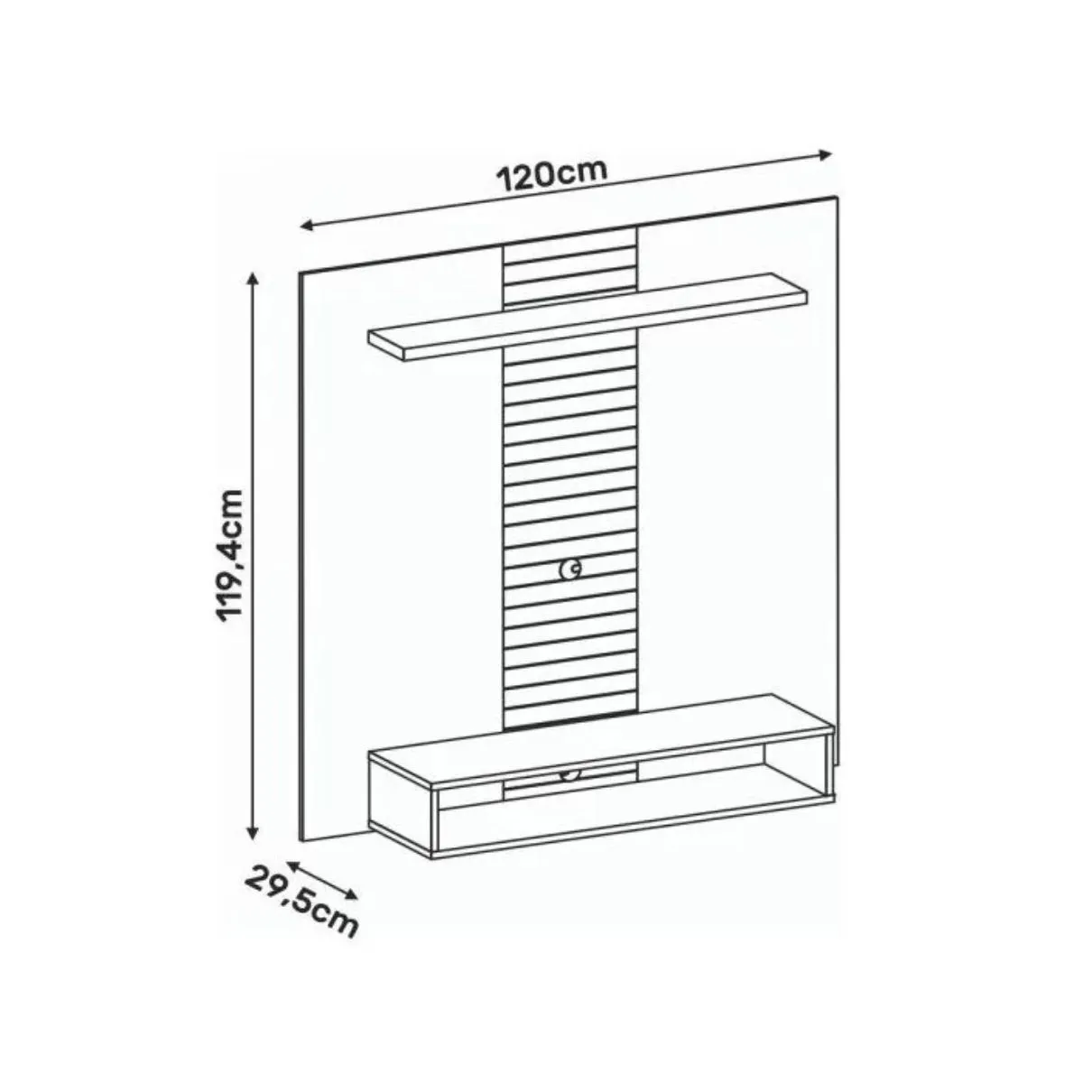 Painel Suspenso Smart Para TV 47 Polegadas Carvalho Nobre/Griz