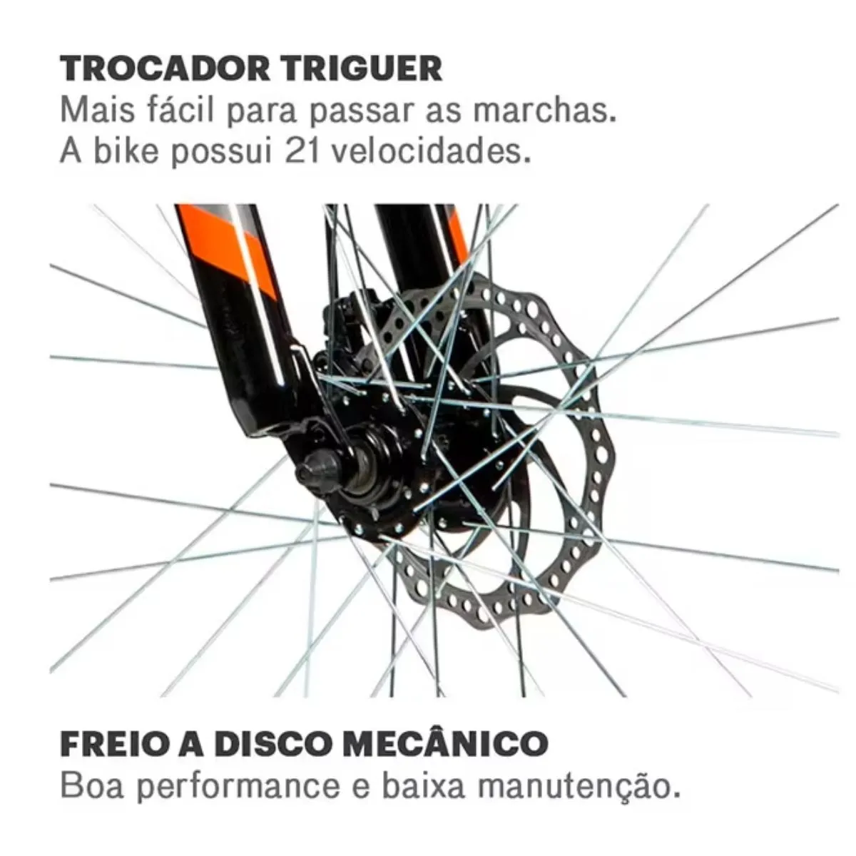 Bicicleta Caloi Vulcan 21 Marchas Aro 29 Quadro 17 Preta Suspensão Dianteira Câmbio Traseiro Shimano