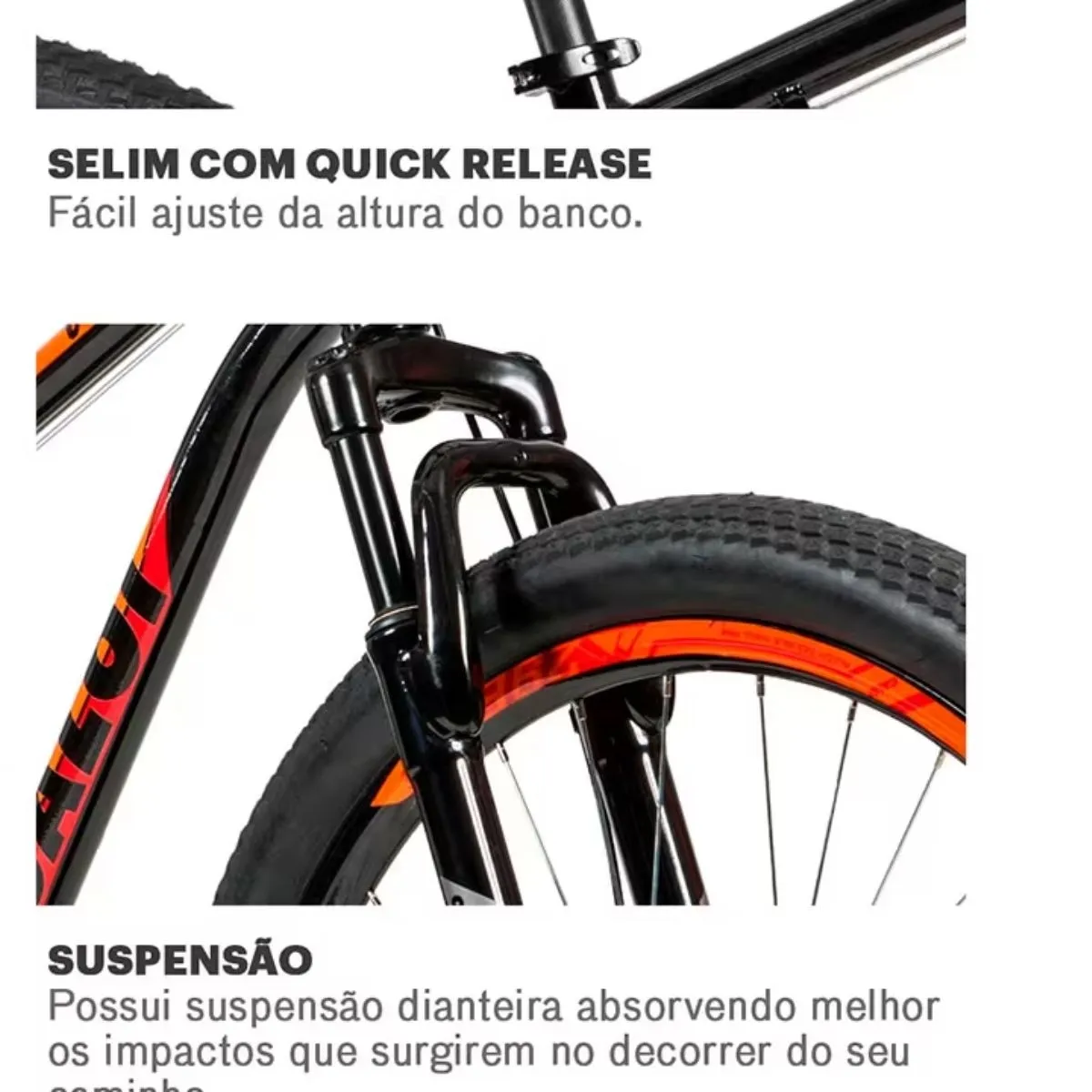 Bicicleta Caloi Vulcan 21 Marchas Aro 29 Quadro 17 Preta Suspensão Dianteira Câmbio Traseiro Shimano