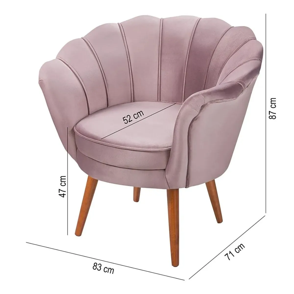 Poltrona Pétala Decorativa Fixa Melissa Plus Tecido A161