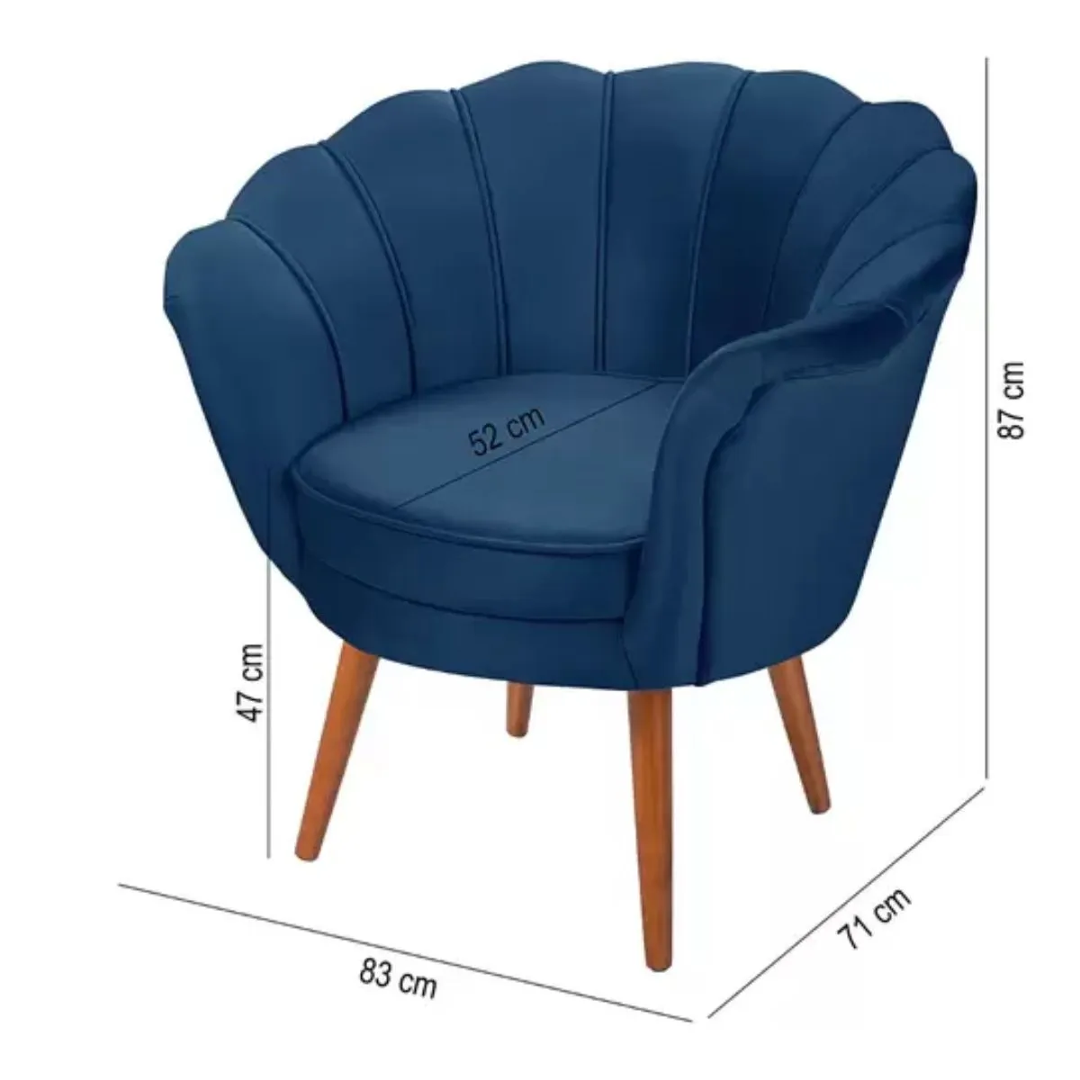 Poltrona Pétala Decorativa Fixa Melissa Plus Tecido A171