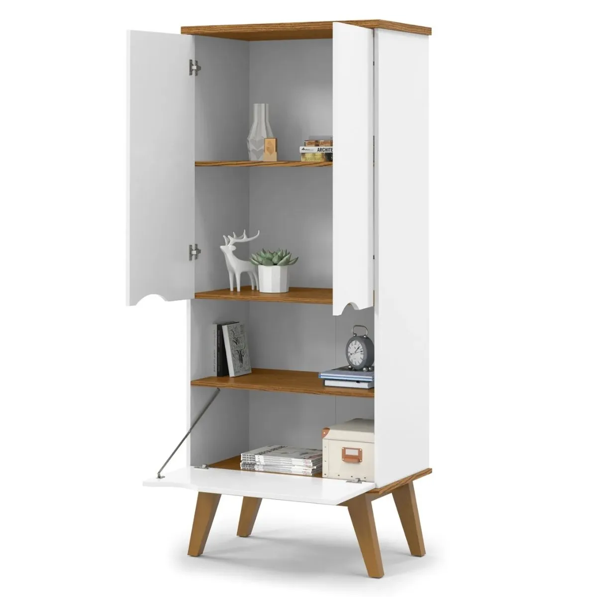 Armário Multiuso Prism Branco Acetinado/Cumaru Patrimar