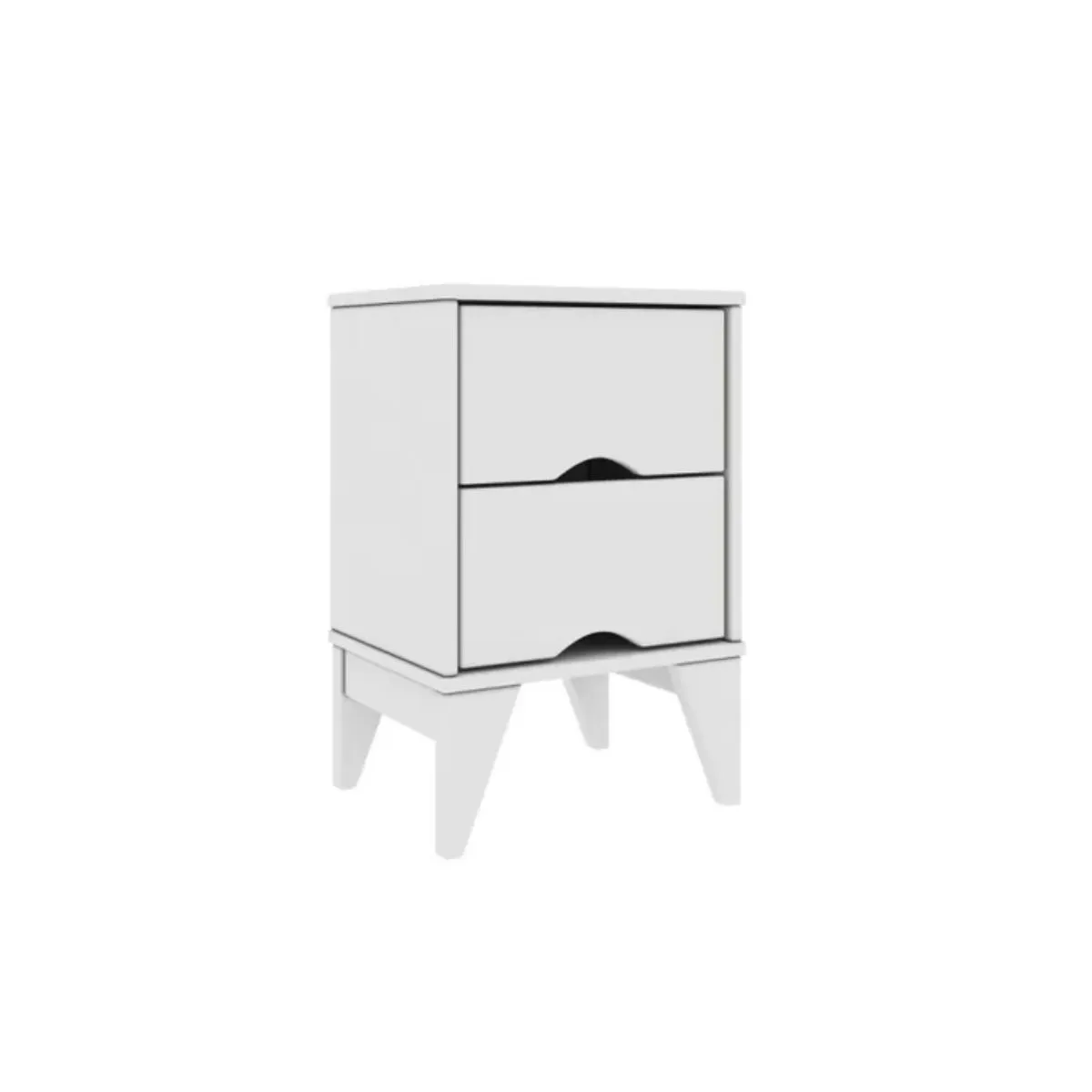 Mesa de Cabeceira 2 Gavetas Twister Tcil Branco/Branco