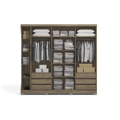 Guarda-Roupa Casal 3 Portas 6 Gavetas Kappesberg Nogal F542