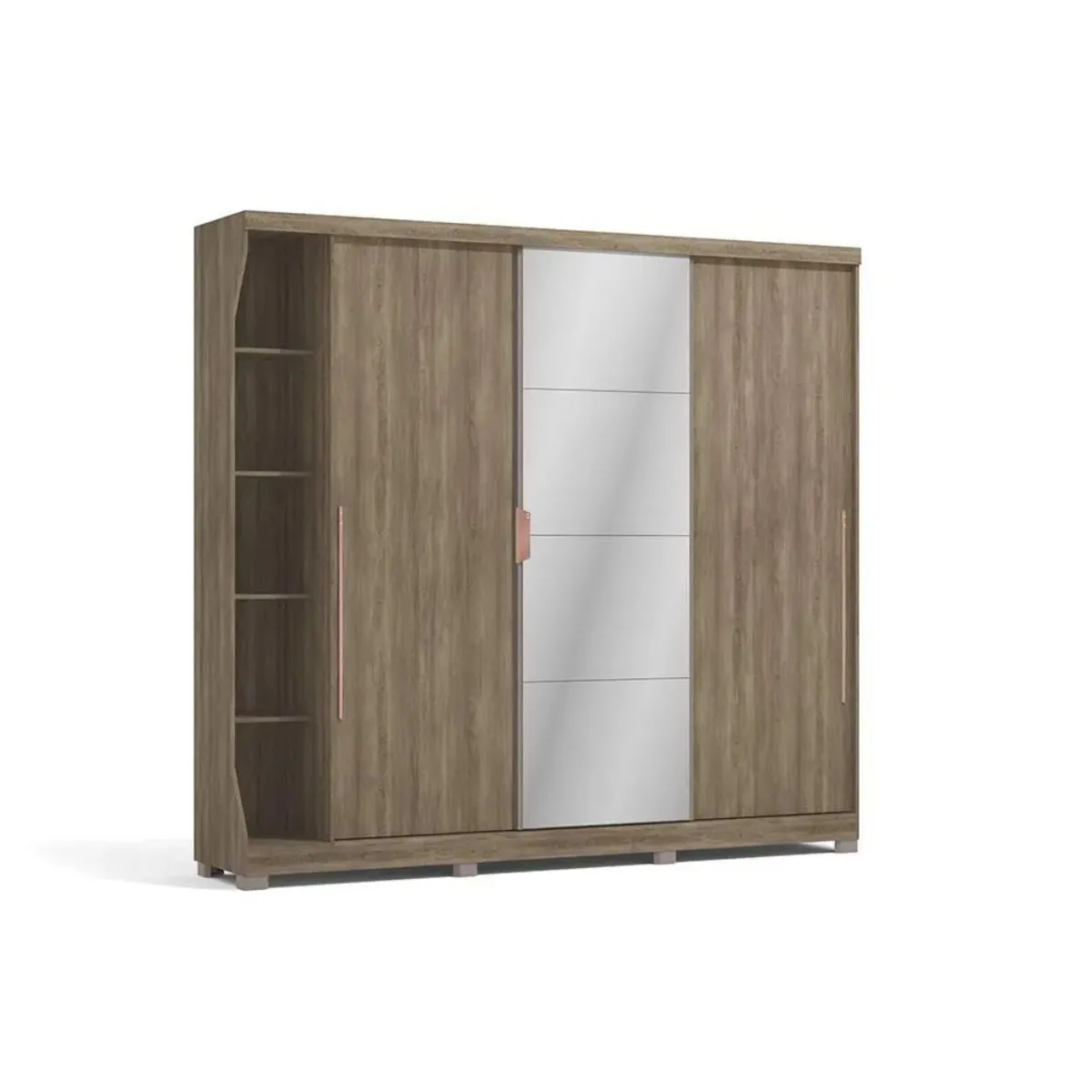 Guarda-Roupa Casal 3 Portas 6 Gavetas Kappesberg Nogal F542
