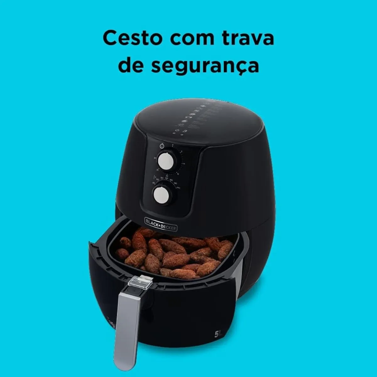 Fritadeira Elétrica Air Fryer Black & Decker AFM5 5L Preta 1400W 220V