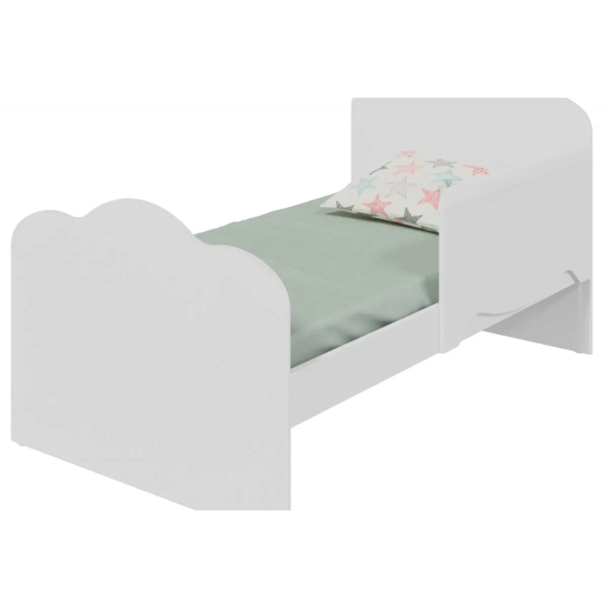 Berço Americano Clara Mini Cama 3 em 1 Branco Brilho/Amêndoa
