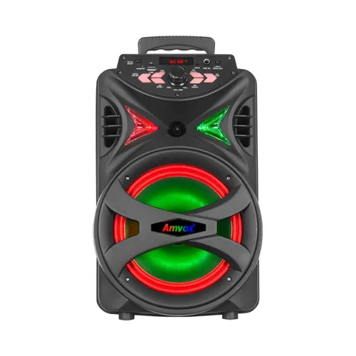 Caixa de Som Amplificada Amvox ACA 255 HIT 250W RMS Bluetooth Iluminação LED Bivolt Preta