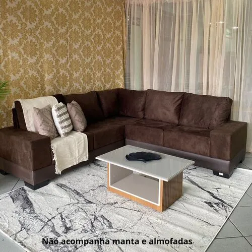 Sofá de Canto 5 Lugares Patrícia Chocolate Cor A 151/310